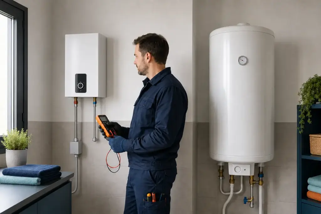 Comparación entre un calentador eléctrico instantáneo y un termo eléctrico