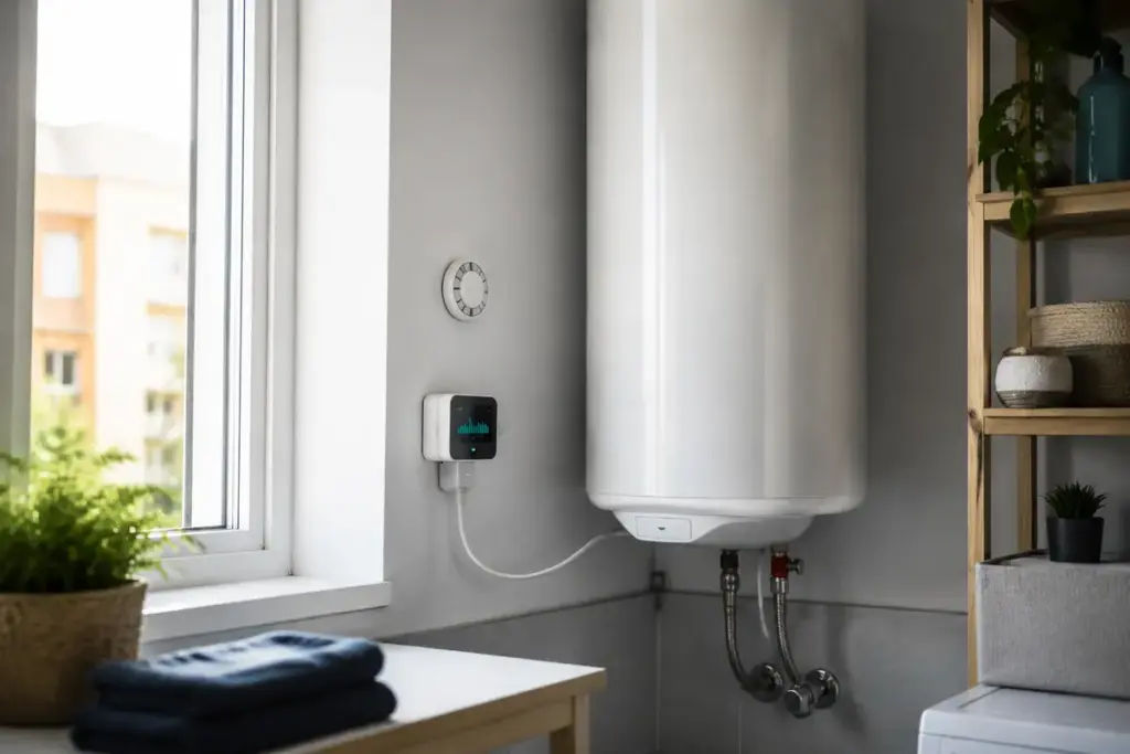 Termo eléctrico conectado a un monitor de consumo energético