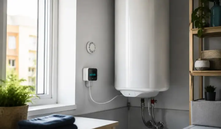 Termo eléctrico conectado a un monitor de consumo energético