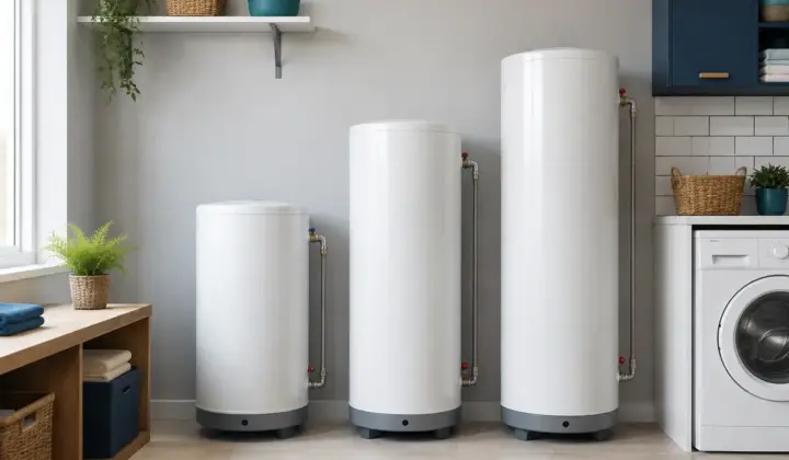 Termos eléctricos de 50, 80 y 100 litros colocados por tamaño