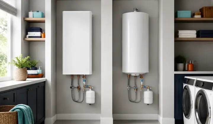 Comparación de un termo eléctrico plano y otro cilíndrico